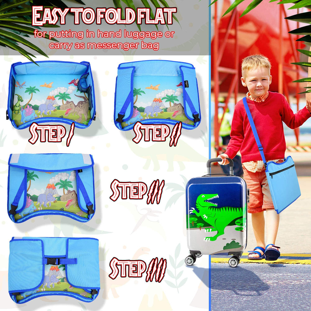 ecoZen Lifestyle travel tray demonstrates secure fit on car seats and planes