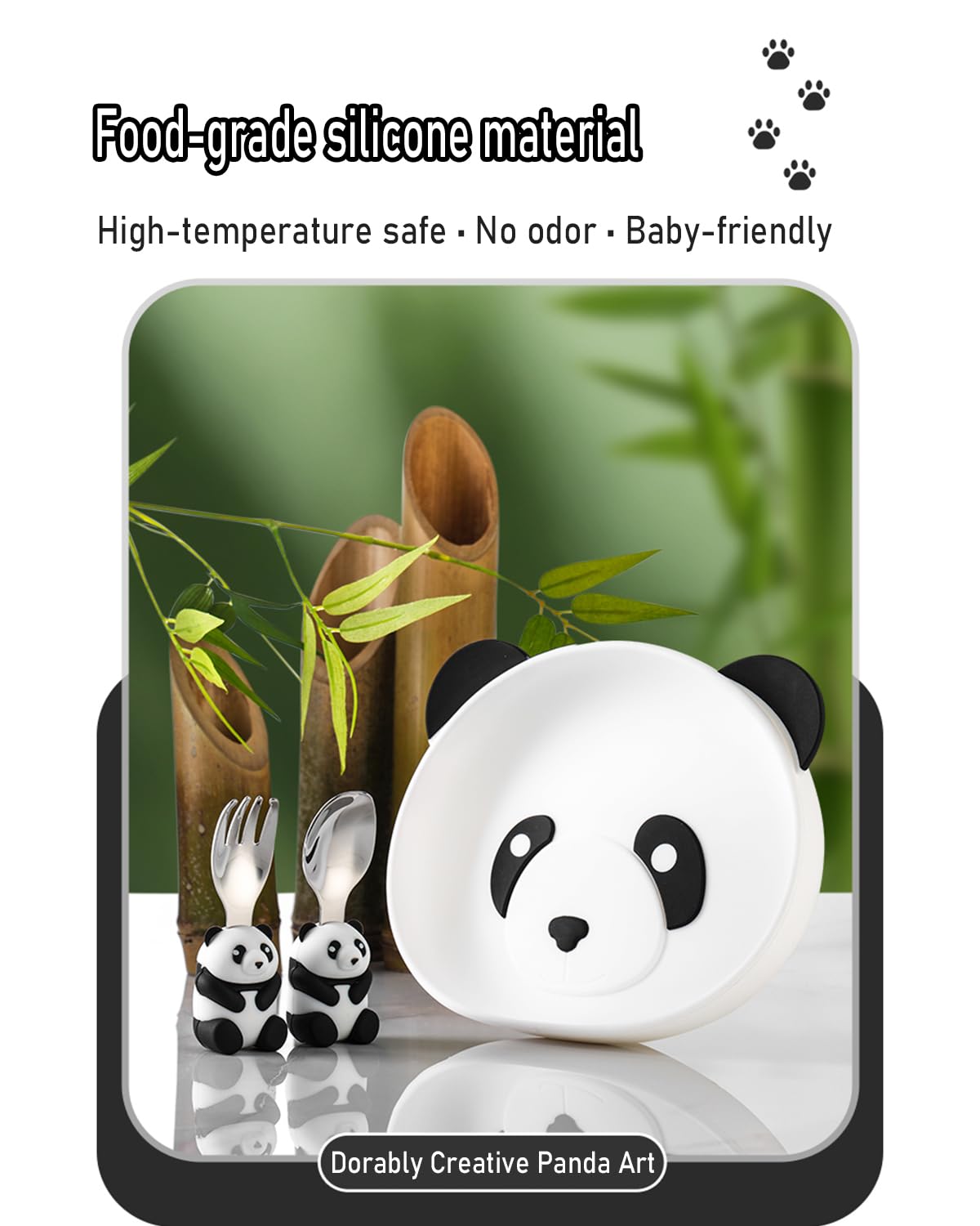 Ecrekhom baby spoon and fork easy-grip handles support safe self-feeding.