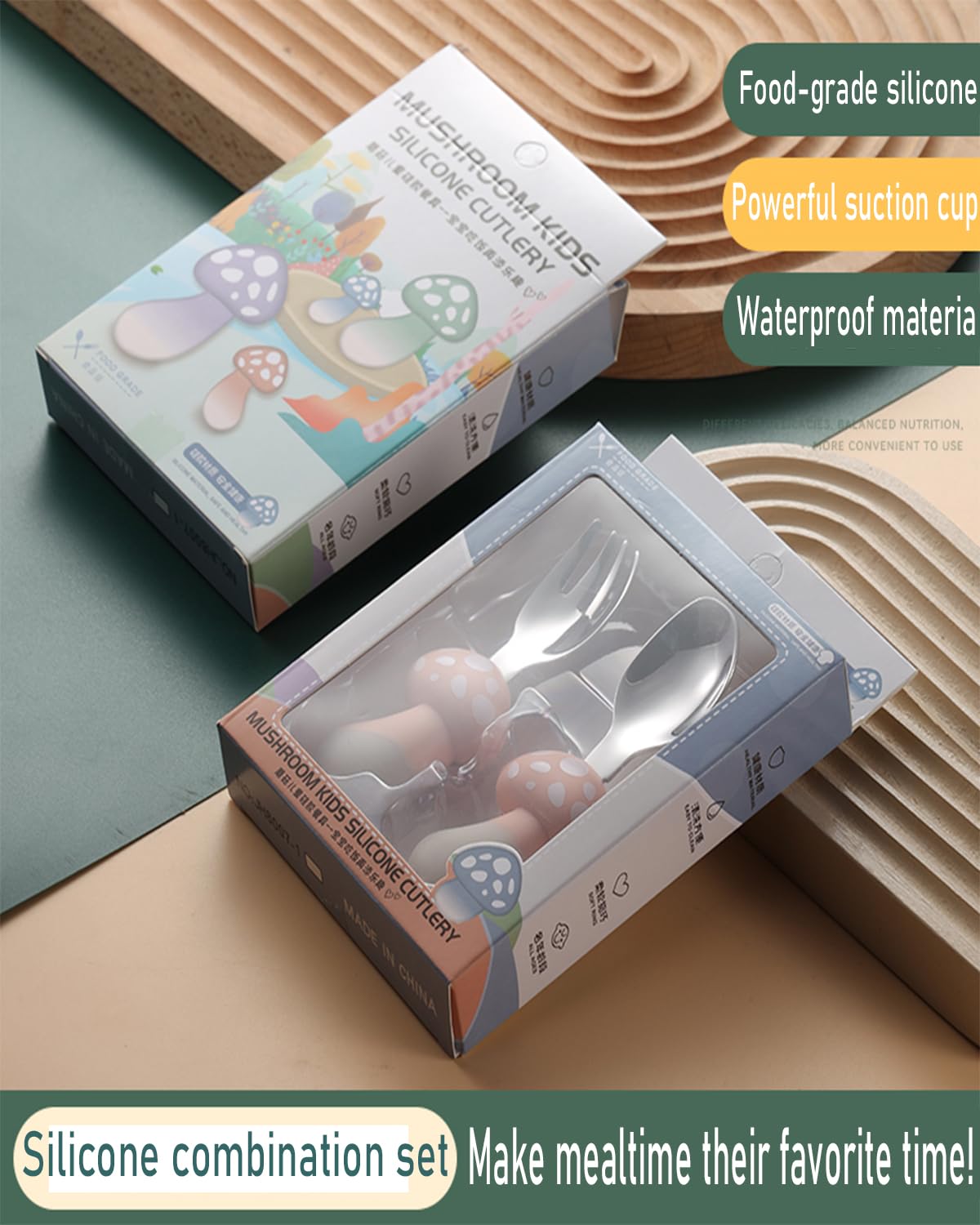 Ecrekhom food-grade silicone safety highlights heat resistance and microwave safe features.