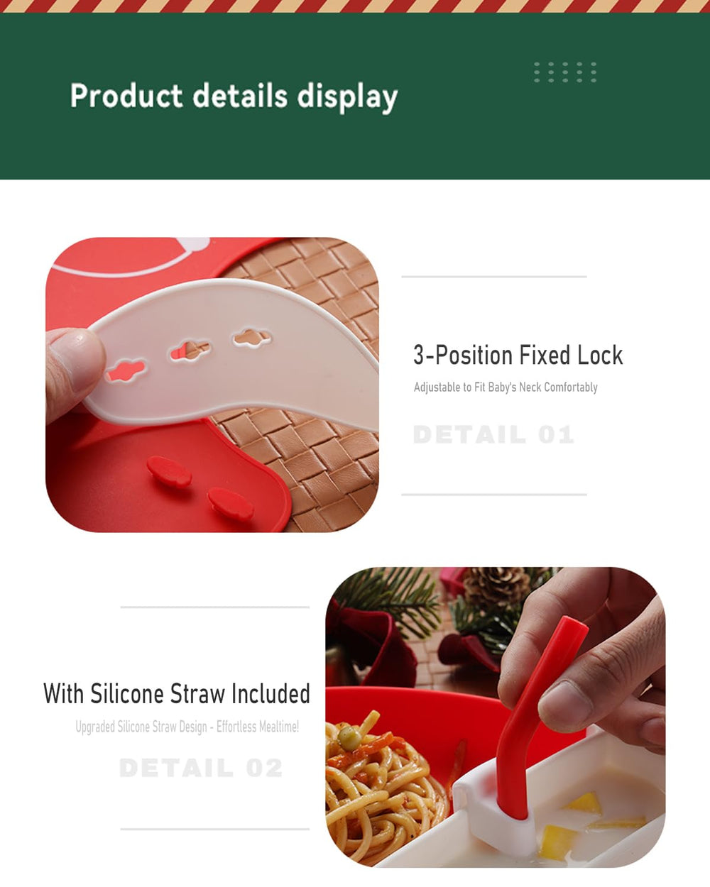 Ecrekhom silicone baby feeding set easy-grip-handles encourage independent eating.