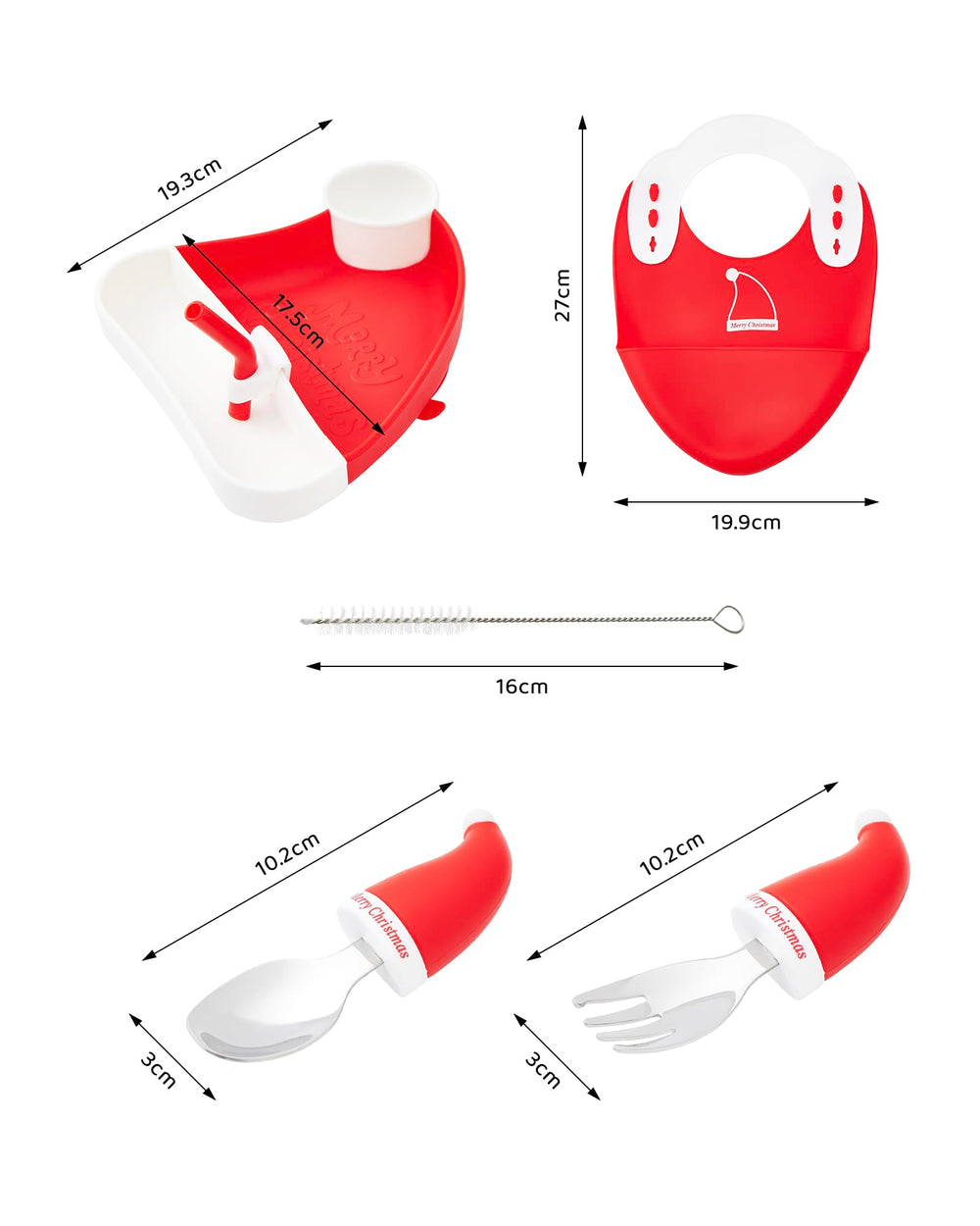 Ecrekhom silicone baby feeding set suction base prevents spills during meals.