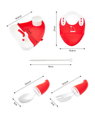 Ecrekhom silicone baby feeding set suction base prevents spills during meals.