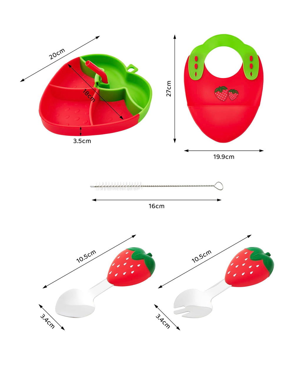 Ecrekhom strawberry spoon features easy-grip handle for tiny hands.