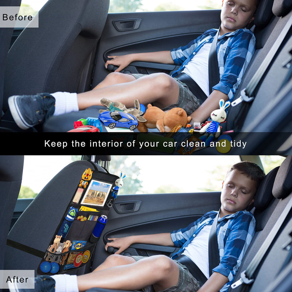 Ecurfu backseat organizer 600D Oxford fabric with waterproof PVC for durable wipe-clean care