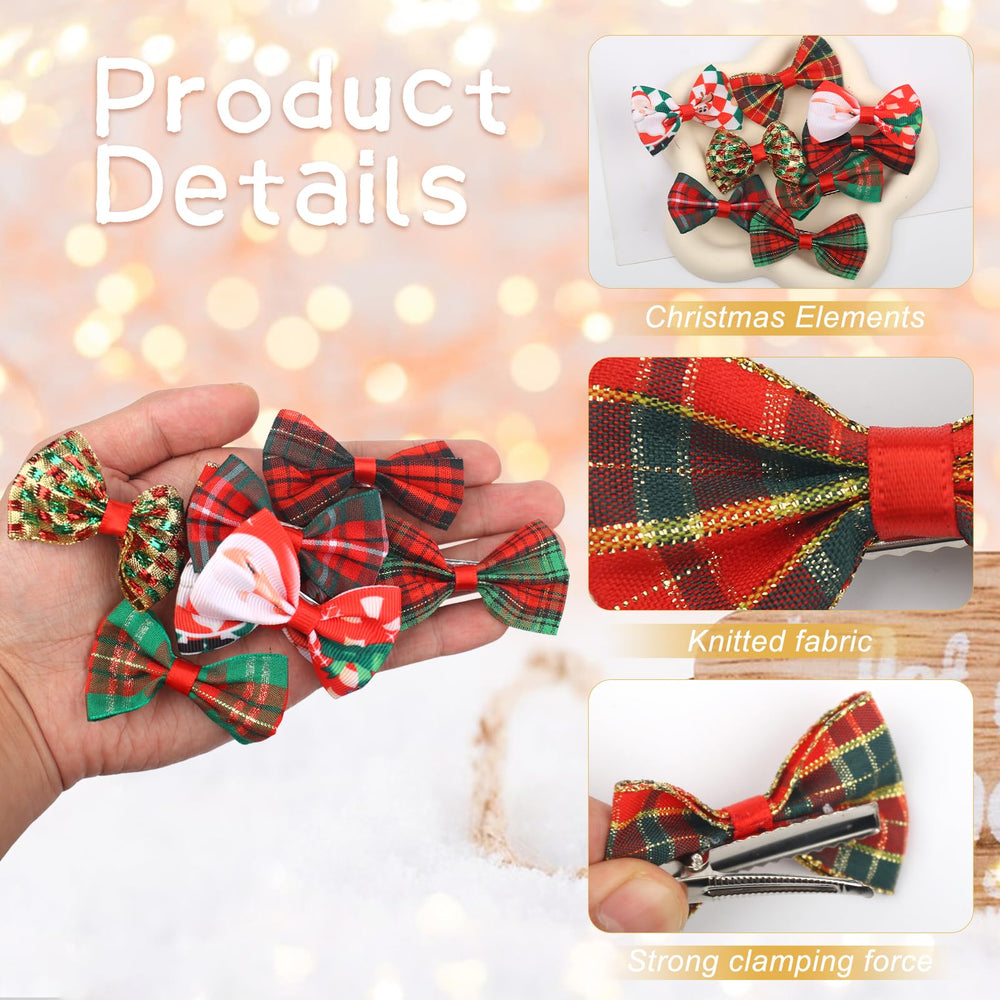 Ecuupas Santa-theme bow hair clip adds festive charm for parties