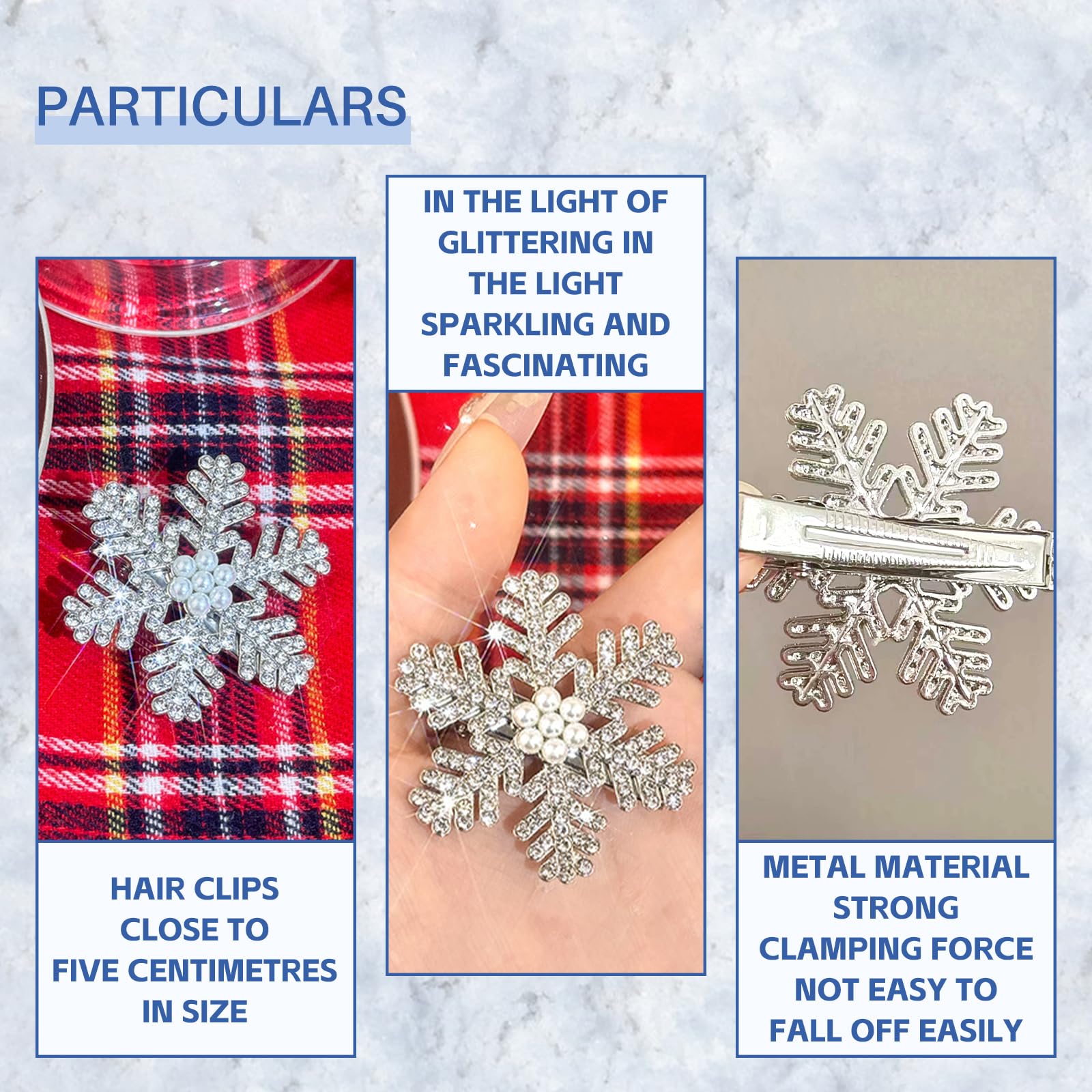 Ecuupas snowflake alligator clip grips fine hair securely