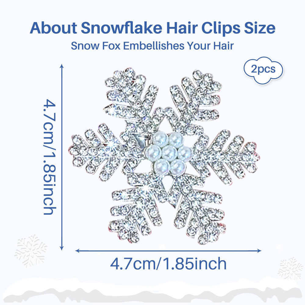 Ecuupas snowflake hair clip with rhinestones enhances party-ready style