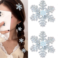 Ecuupas snowflake hair clip with pearls and diamonds for winter sparkle
