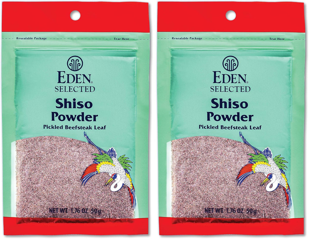 Eden Shiso Leaf Powder pack front adds savory tart flavor to grains and vegetables