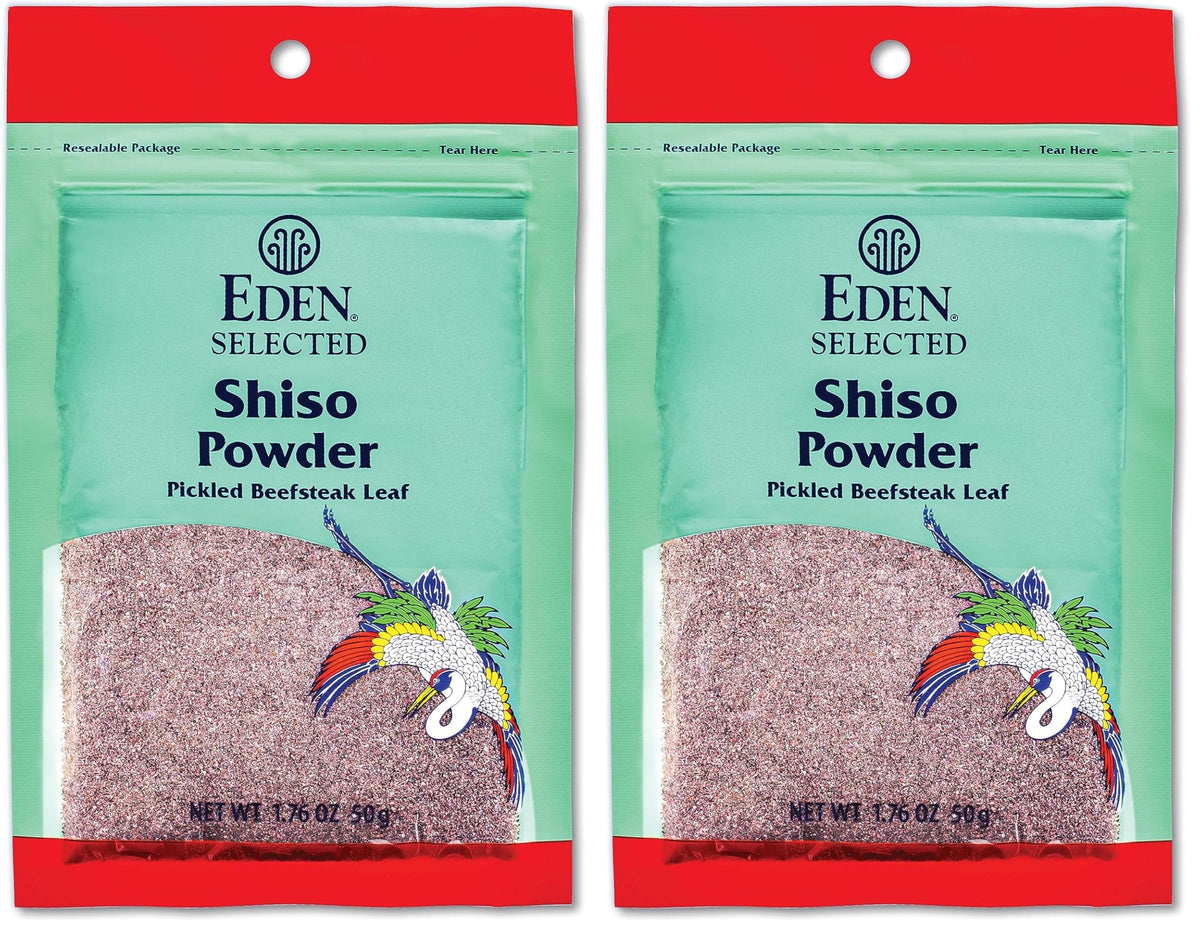 Eden Shiso Leaf Powder pack front adds savory tart flavor to grains and vegetables