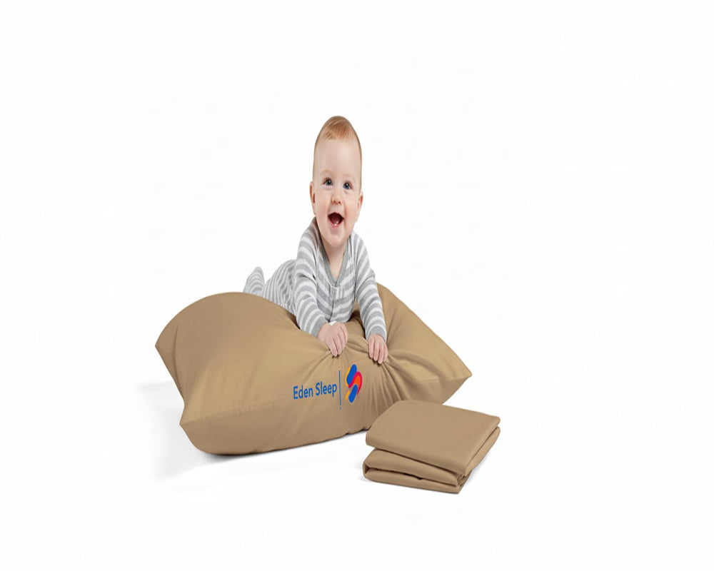 Eden Sleep Toddler Travel Pillowcase 14x20 pack of 2 shows luxuriously soft fabric for cozy travel naps.