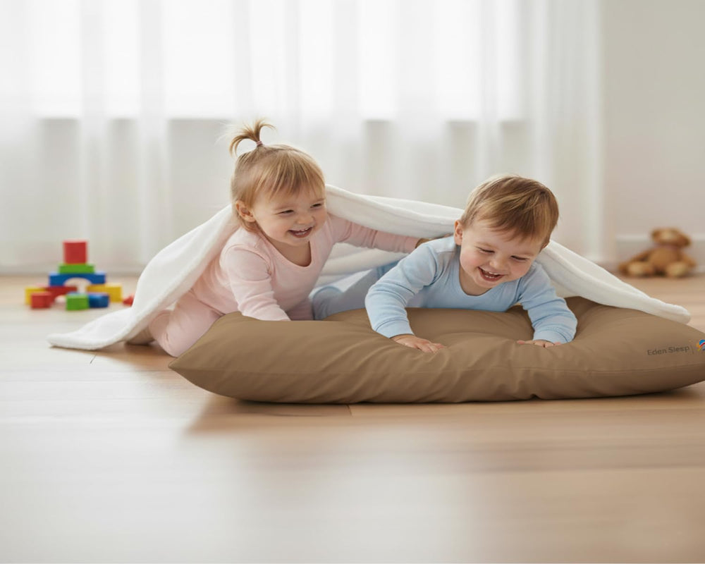 Eden Sleep Toddler Travel Pillowcase fabric texture close-up highlights 500-thread-count softness.