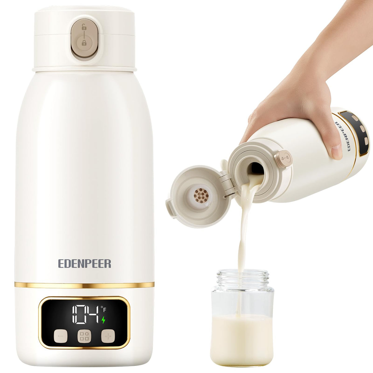 EDENPEER bottle warmer travel-compact for on-the-go feeding.