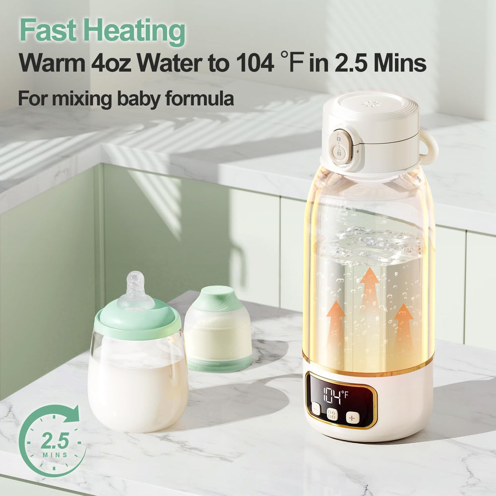 EDENPEER portable warmer demonstrates cordless design for quick milk warming outdoors.