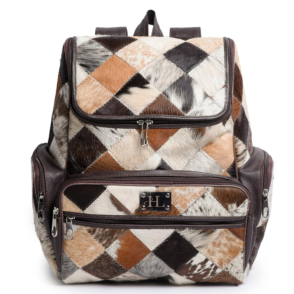 Edgestyle luxury cowhide backpack laptop sleeve view emphasizes 14” protection and organization