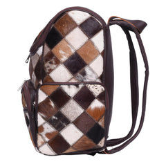 Edgestyle luxury cowhide backpack zipper detail showcases rugged, long-lasting hardware