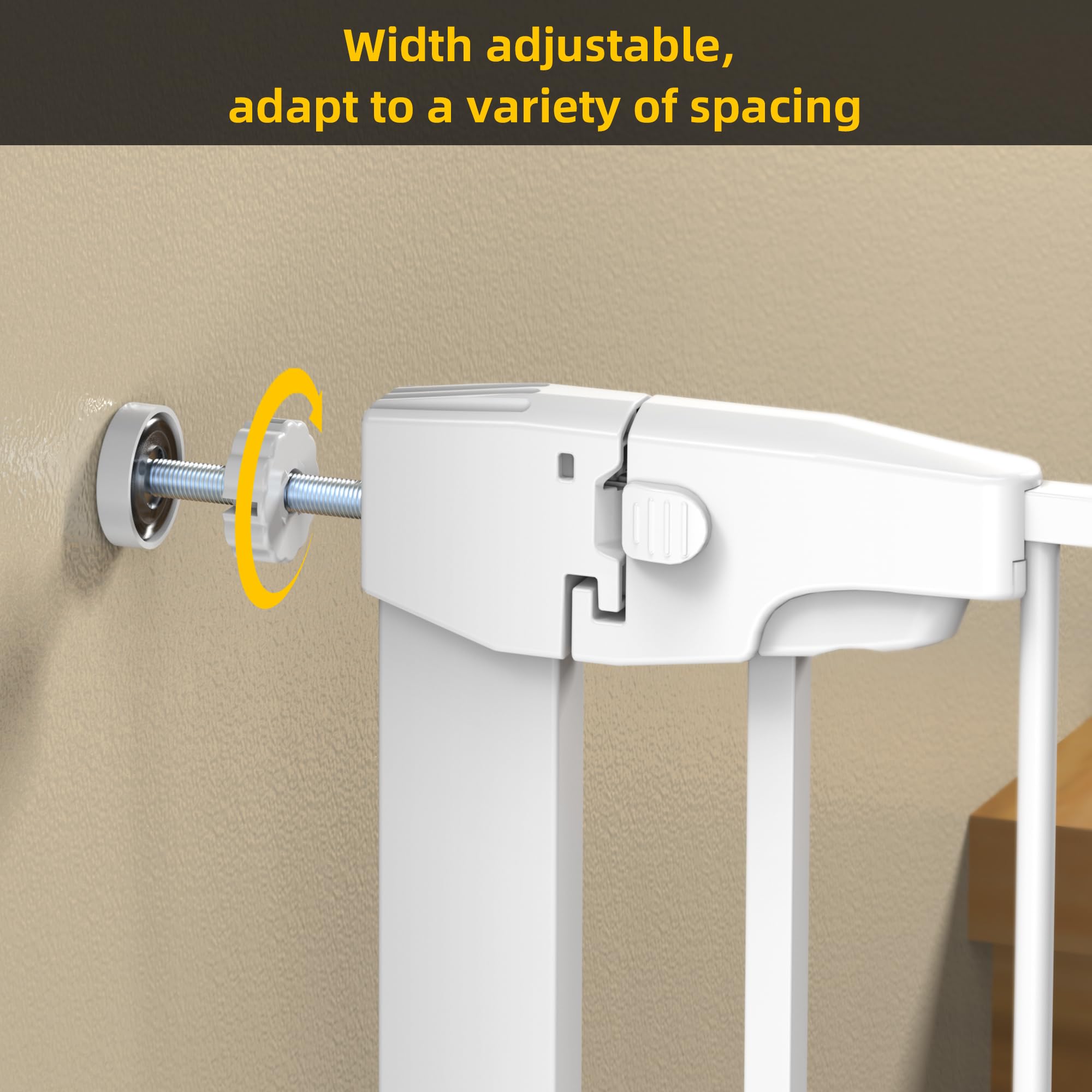 Edmyre Easy Step Walk-Thru Gate uses pressure-mount for damage-free installation