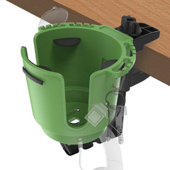 EDSRDUX 2-in-1 desk cup holder side view with quick clamp setup