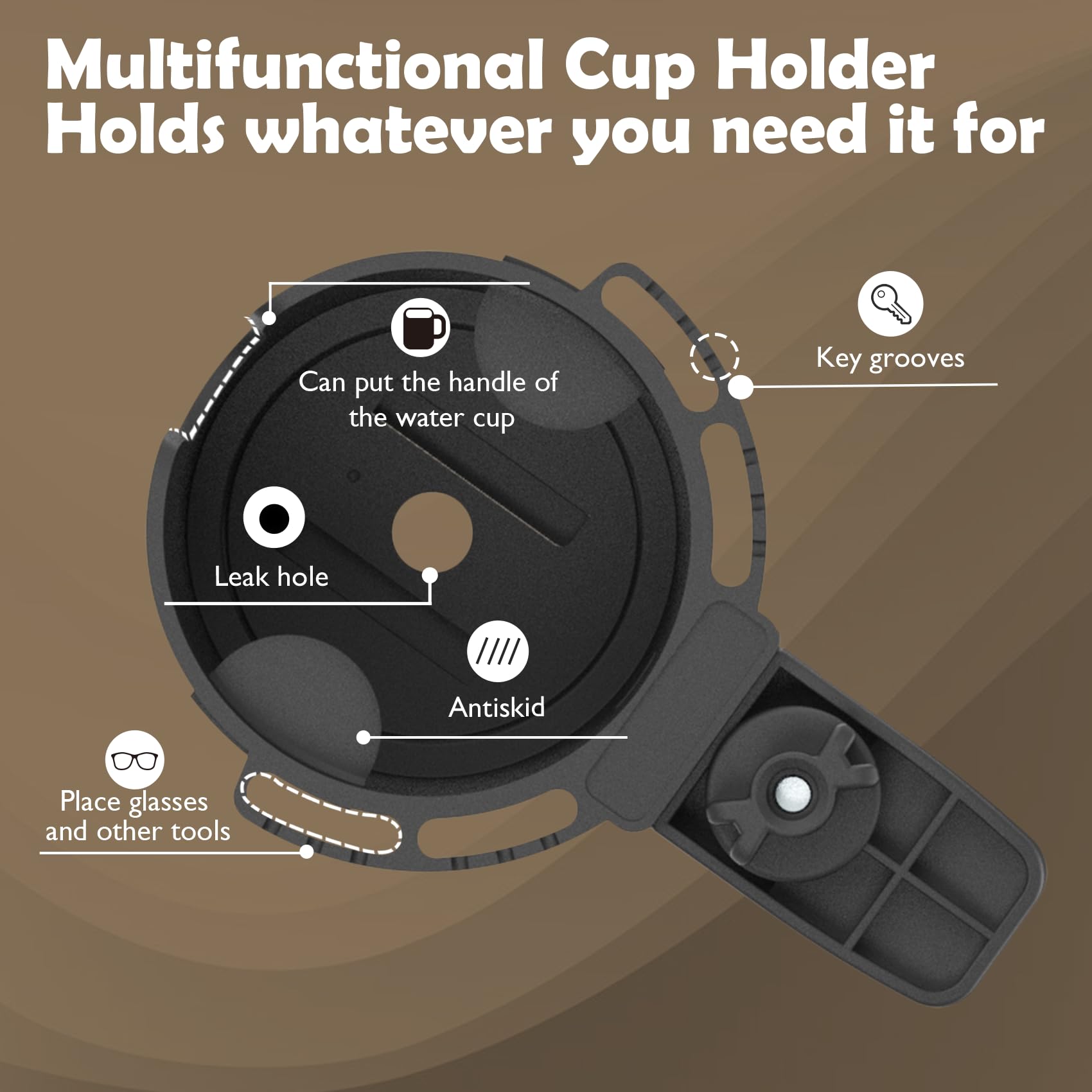 EDSRDUX anti-slip cup holder features silicone flap to shield your drink from knocks