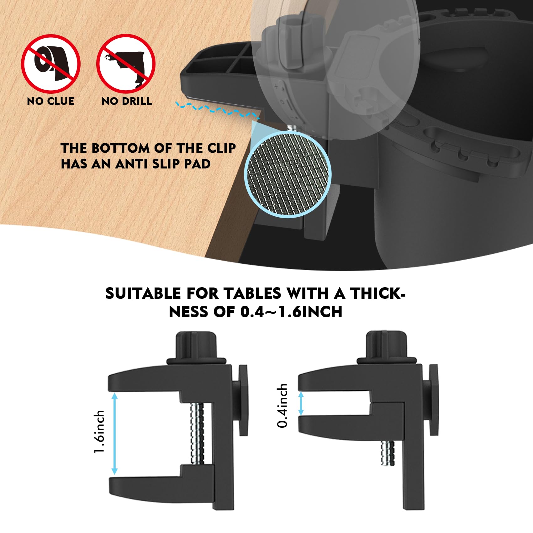 EDSRDUX adjustable cup holder grips tightly for multiple angle positions