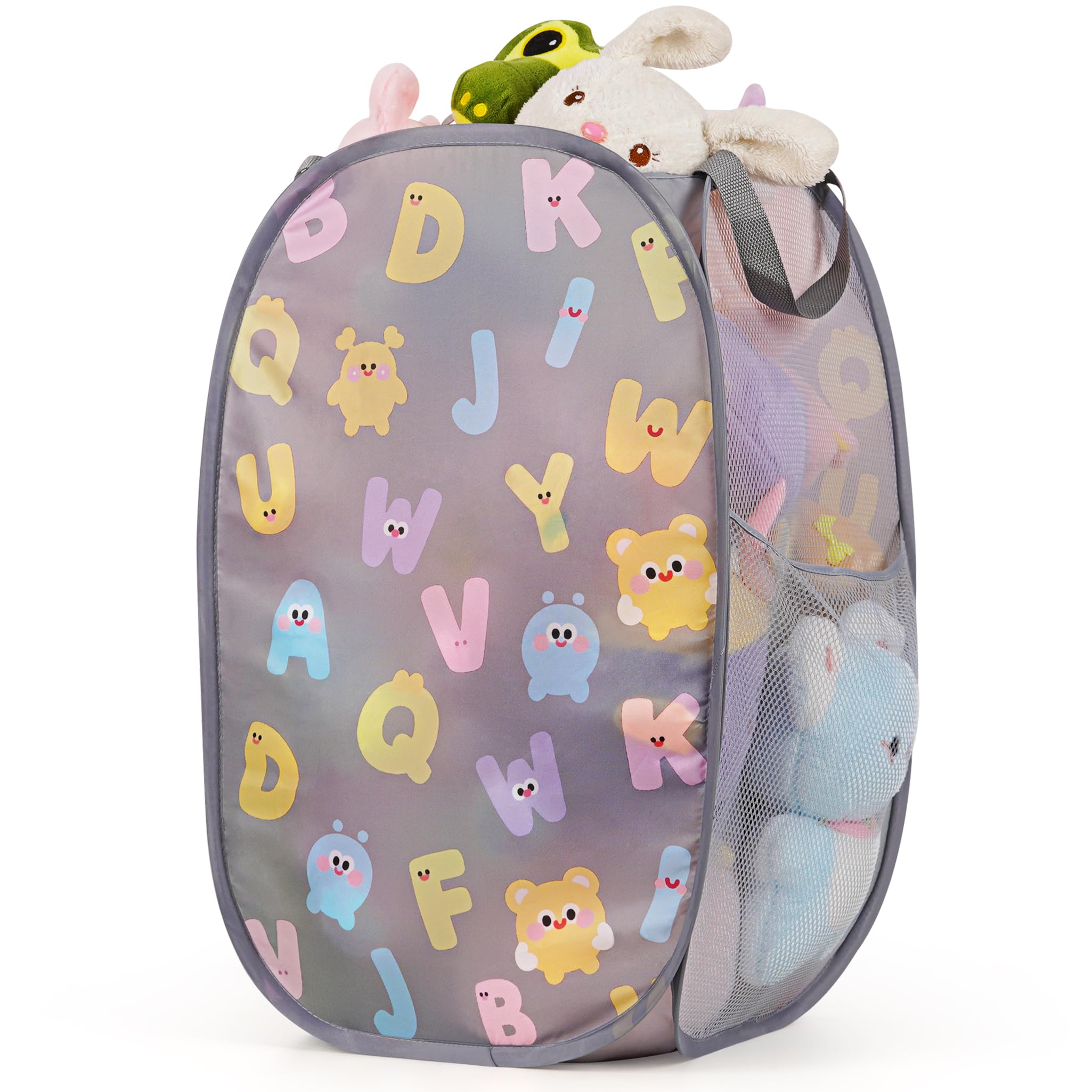Edudif collapsible hamper with wide opening supports bulk laundry and toy storage.