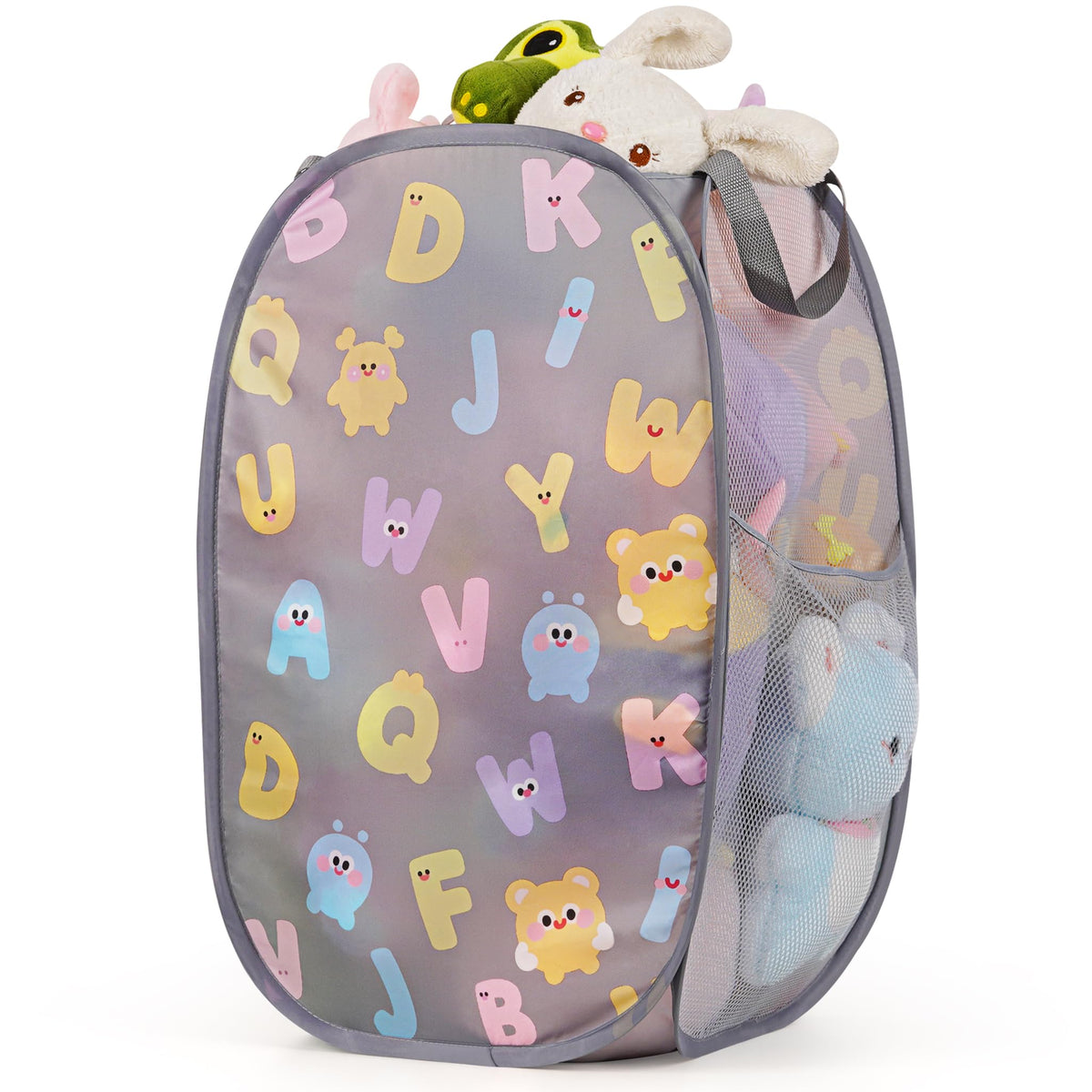 Edudif collapsible hamper with wide opening supports bulk laundry and toy storage.