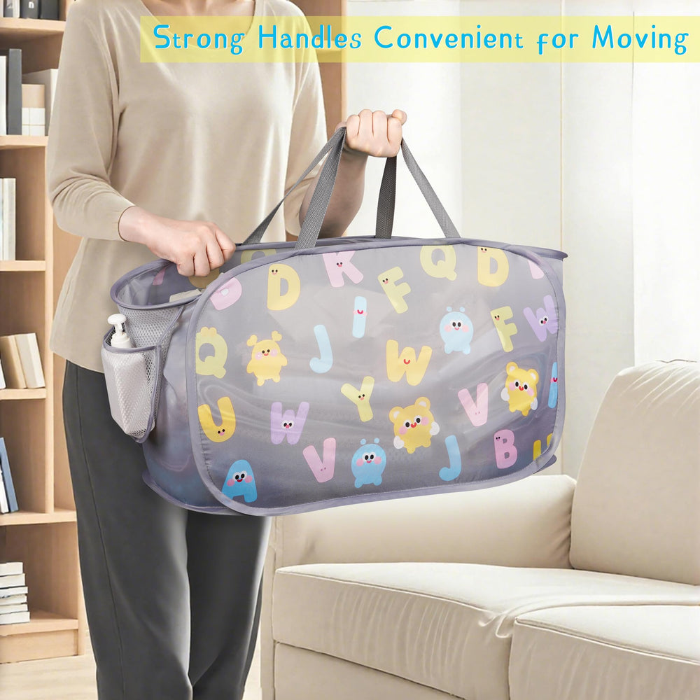 Edudif collapsible pop-up hamper 70L capacity ideal for laundry and toys.