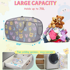 Edudif collapsible pop-up hamper collapsed for compact storage and travel.