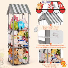 Edudif stuffed animal storage anti-tipping hardware ensures sturdy, safe organization.