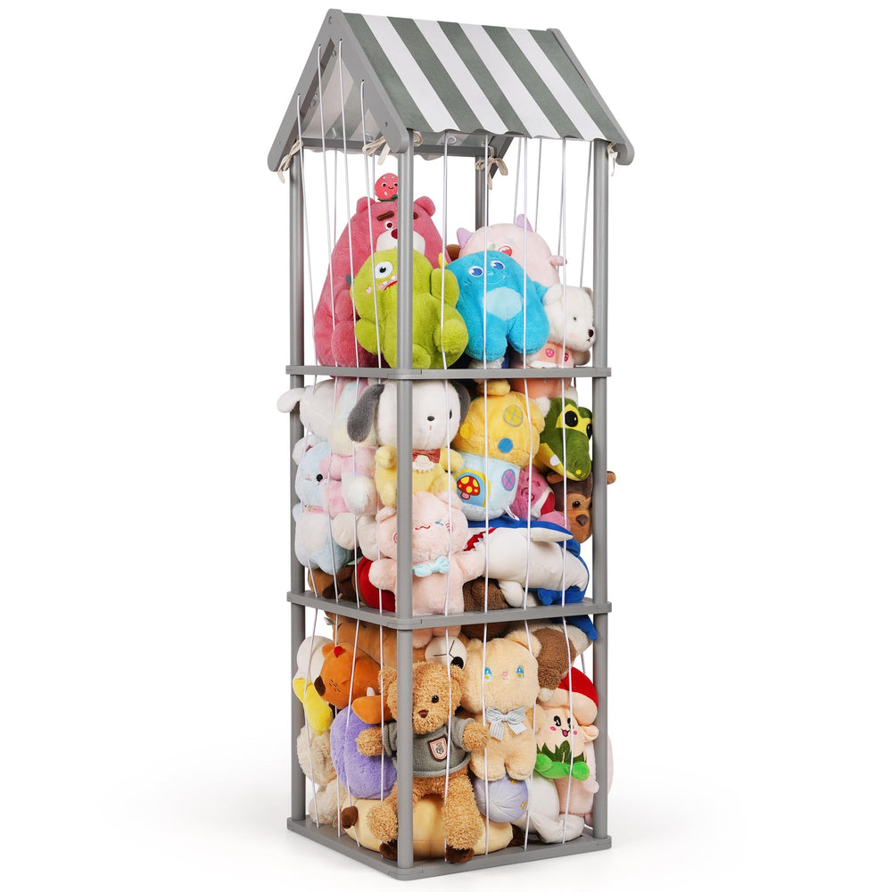 Edudif stuffed animal storage doubles as nursery decor and playful display.