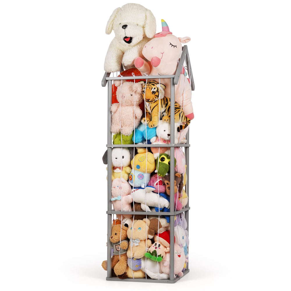 Edudif stuffed animal storage solid pine wood construction offers lasting durability.
