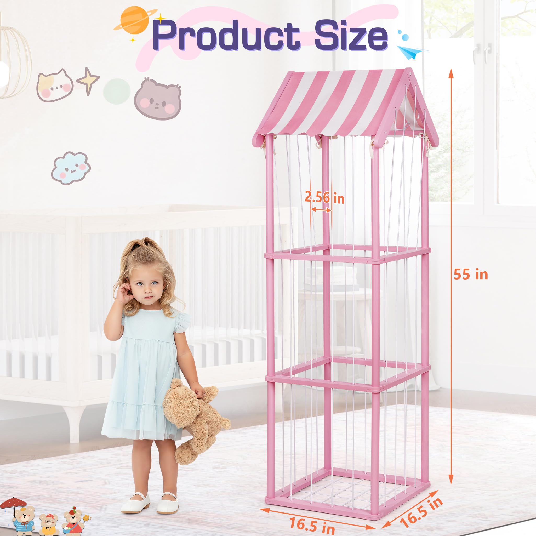 Edudif solid pine wood construction provides sturdy, long-lasting toy storage