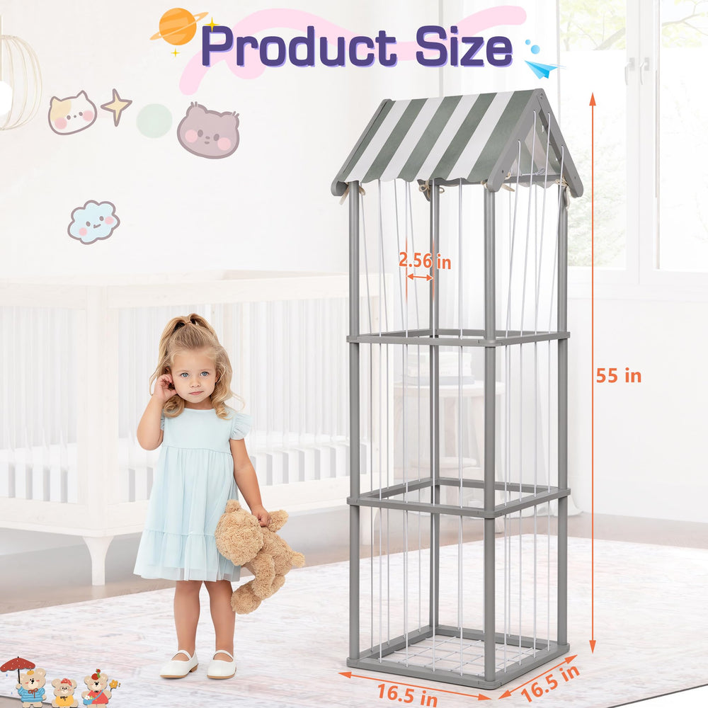 Edudif stuffed animal storage 3-tier design holds many plush toys with easy access.