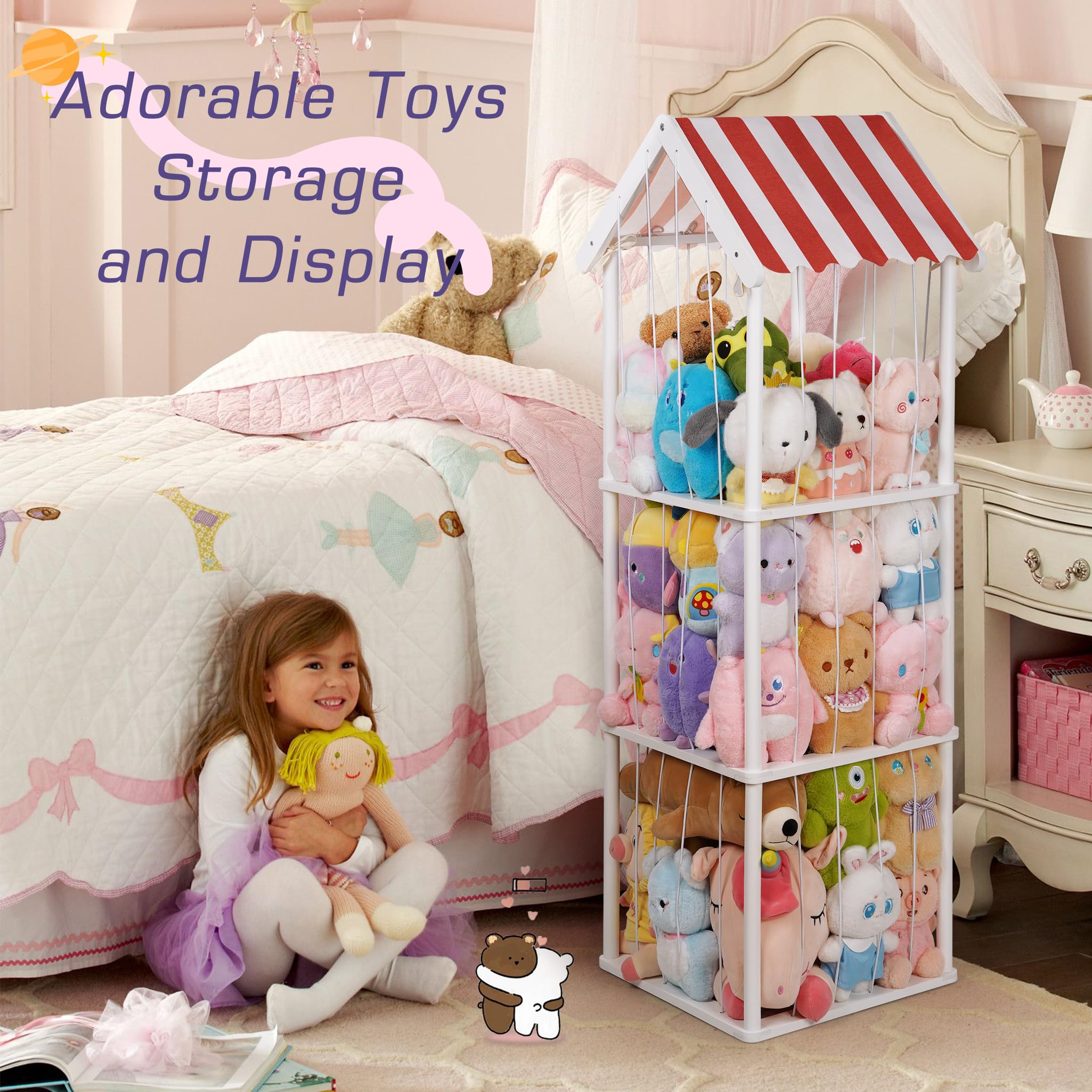 Edudif vertical design stuffed animal storage in a bright room