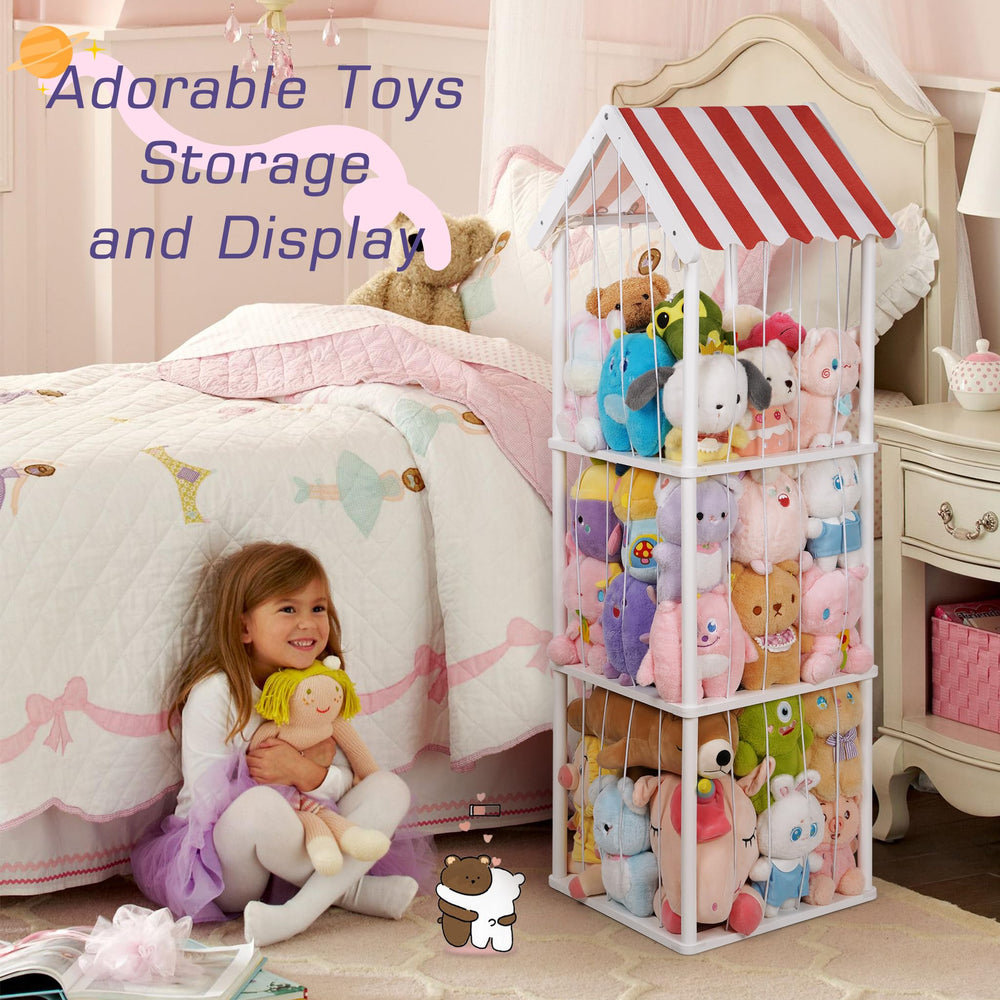 Edudif vertical design stuffed animal storage in a bright room