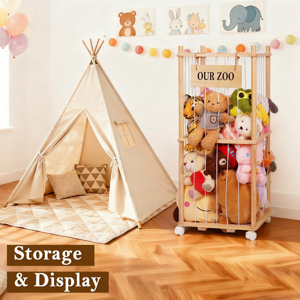 Edudif storage on wooden legs with non-slip pads for stable placement
