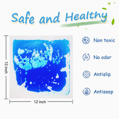 Edusense sensory liquid floor tiles on floor with children playing for motor skills and color learning