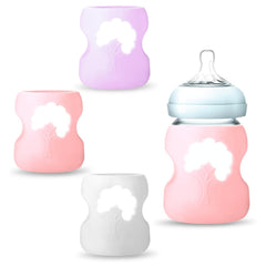 EeYahYong silicone sleeve on Dr Brown 5 oz bottle enhances grip and drop protection.