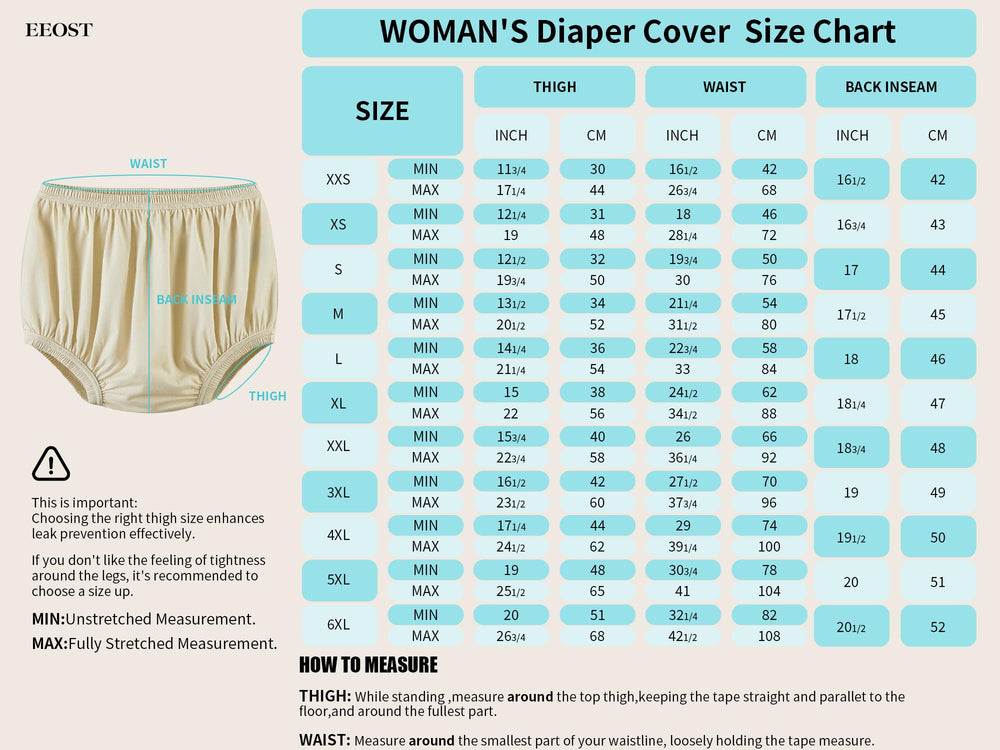 EEOST beige diaper cover demonstrates versatile use with diapers or protection standalone.