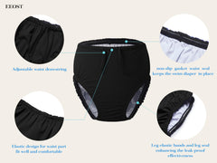 EEOST adult swim diaper adjustable waist demonstrates secure fit with customizable sizing.