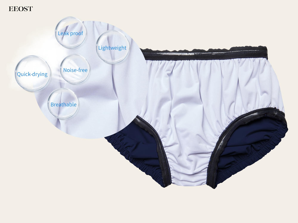 EEOST adult swim diaper navy XL inner soft polyester lining
