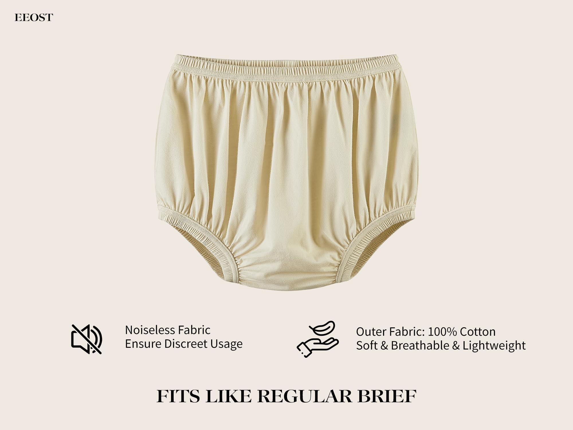 EEOST diaper cover highlights inner waterproof layer for extra protection