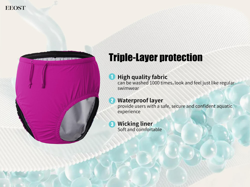 EEOST swim diaper waterproof layer detail highlighting added protection.