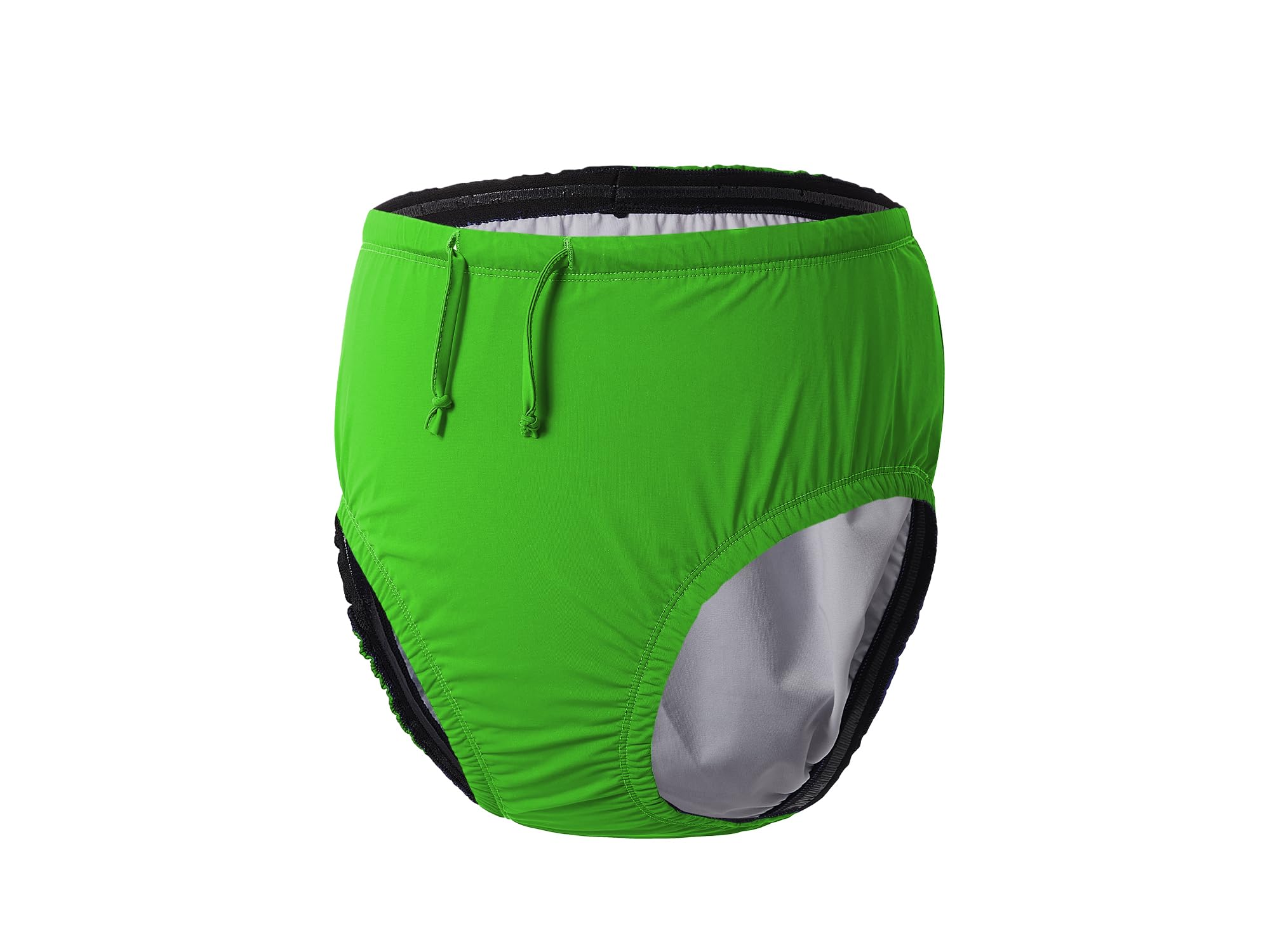 EEOST youth reusable swim diaper lime green front view with secure fit for pool play.