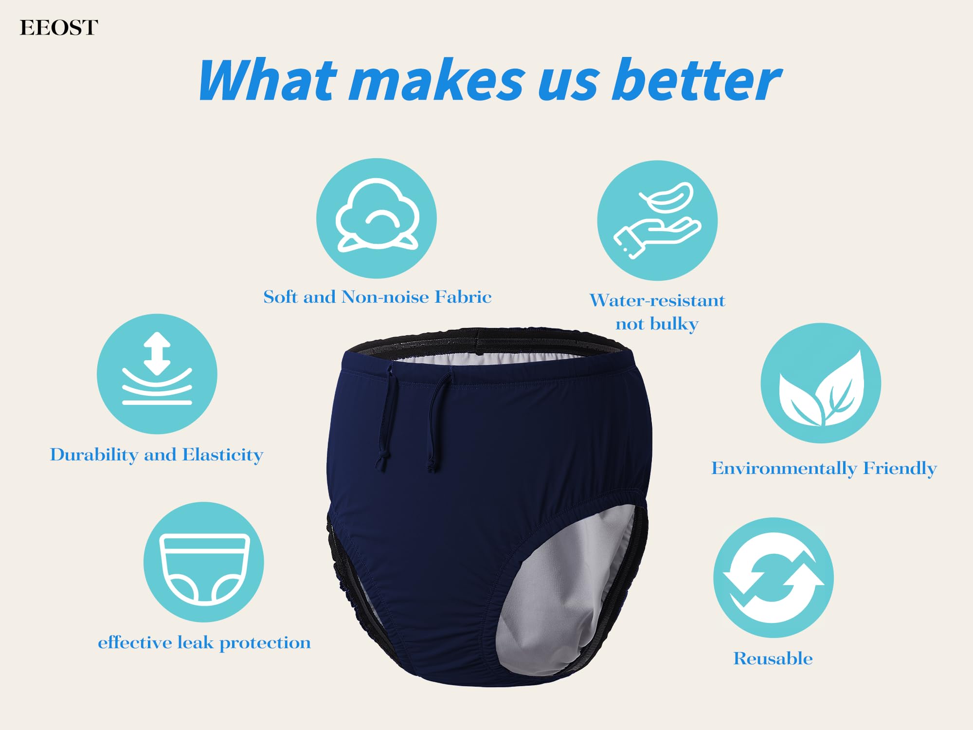 EEOST Youth Swim Diaper worn under swimsuit for discreet protection