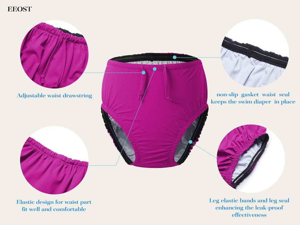 EEOST Youth Swim Diaper waterproof coating protects leaks during swimming