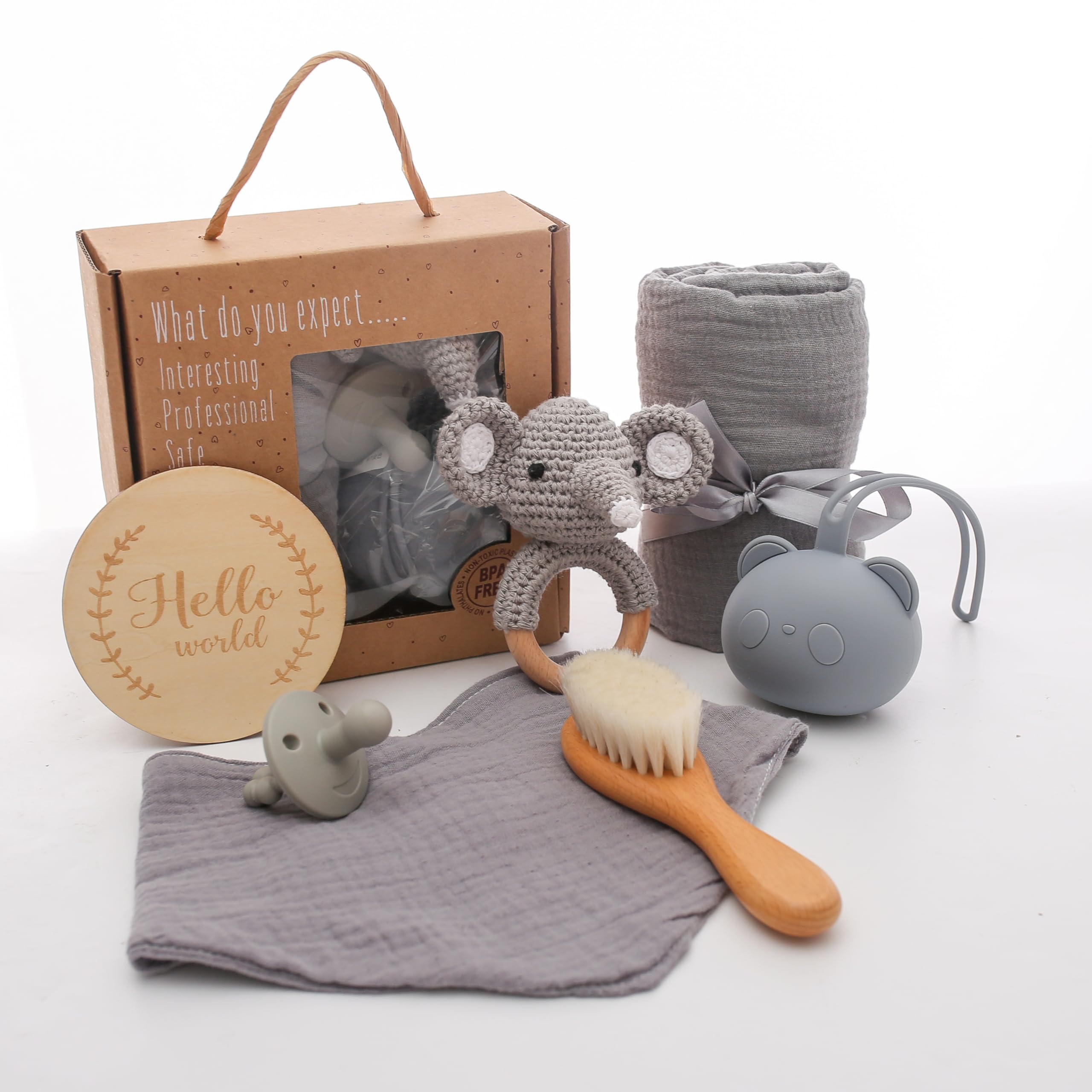 EERKEOD neutral gray gift box suitable for nursery decor.