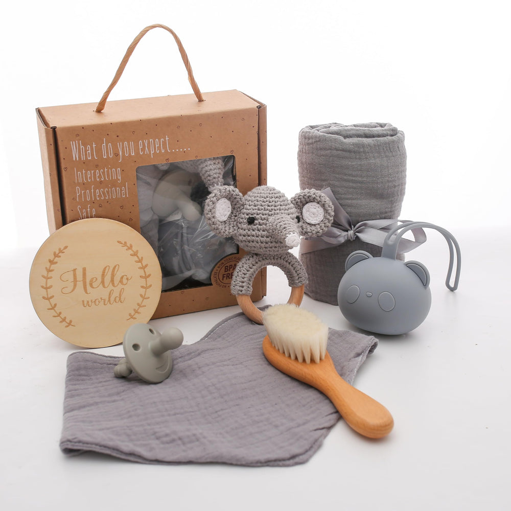 EERKEOD neutral gray gift box suitable for nursery decor.