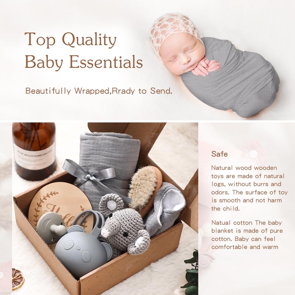 EERKEOD wooden knitted rattle ready for early playtime.