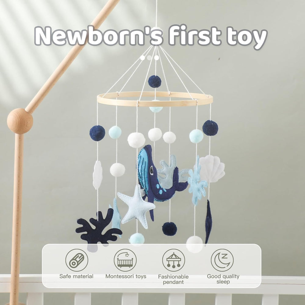 EERKEOD soft felt animals highlight gentle tactile appeal in nursery.